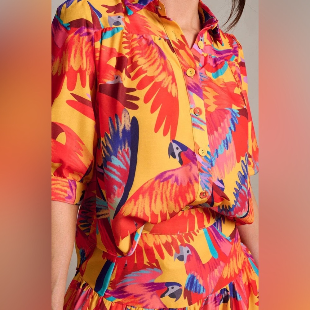 RIO RHYTHM TROPICAL BIRT PRINT MINI SKIRT SET - Picture 3 of 9